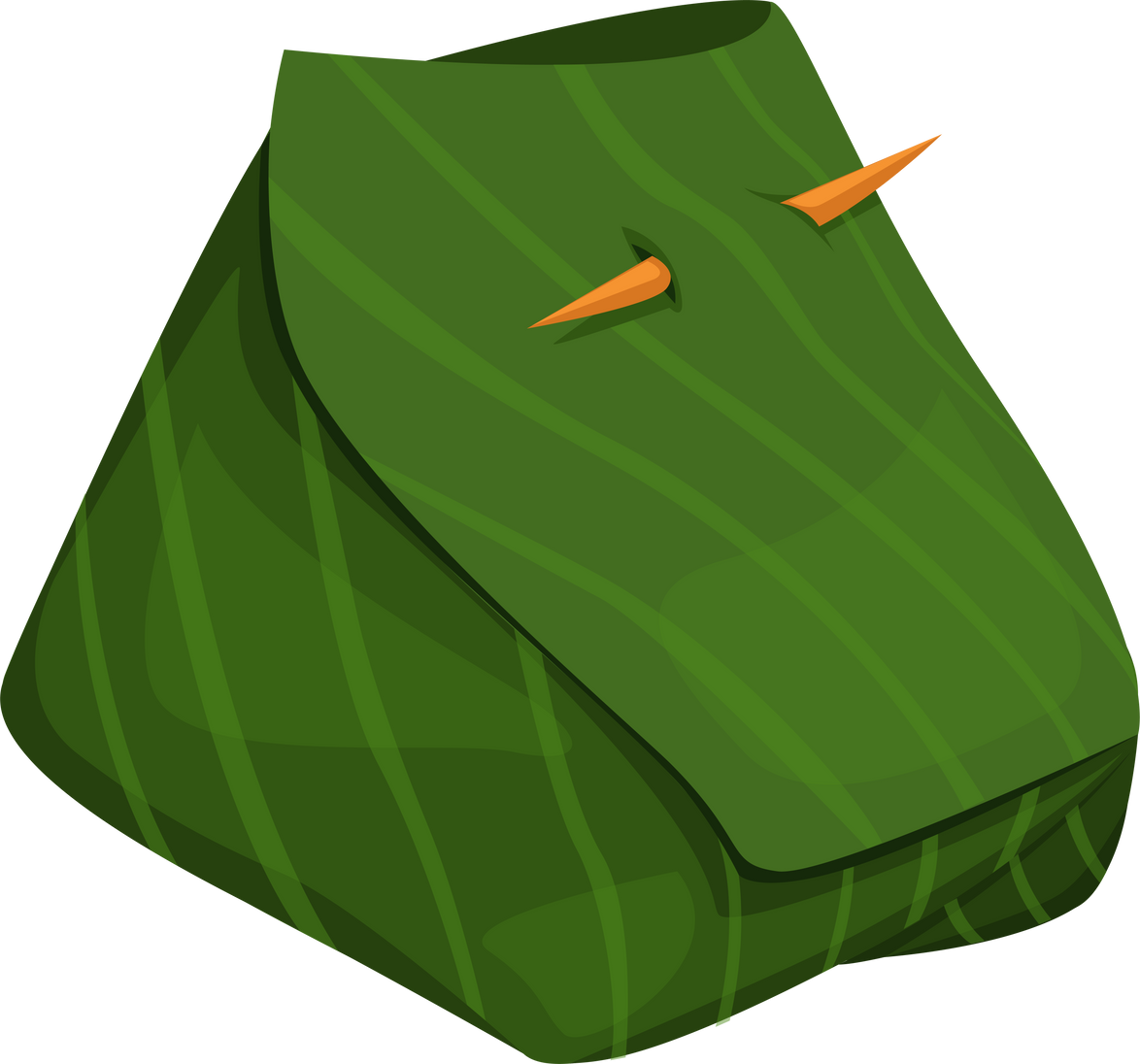 Rice wrap in banana leaf asian traditional food symbol  illustration