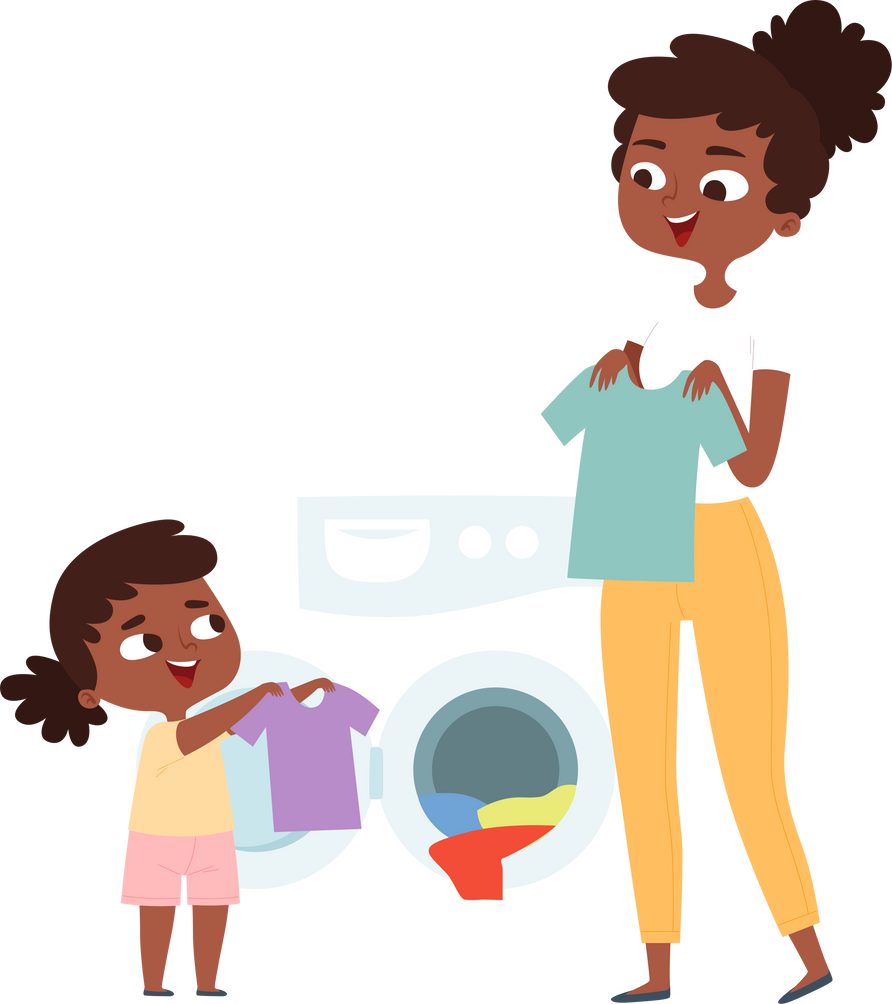 kids housework children helping parents character